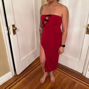 Red Strapless Dress, size M